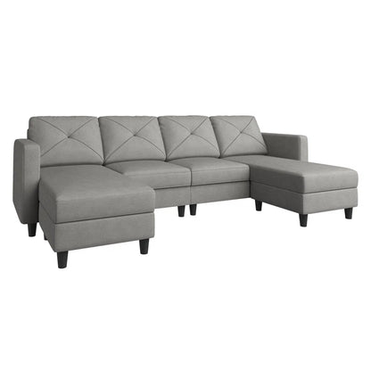 U Shaped Sectional Couch Upholstered Sofa Couch with Chaise