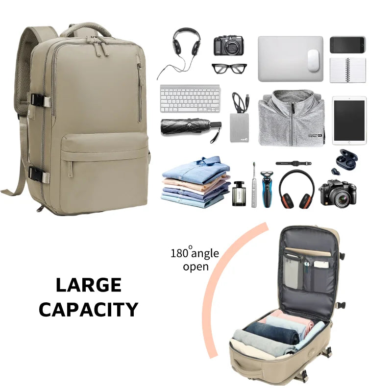 Women Travel Backpack Airplane Large Capacity Multi-Function Luggage Lightweight Waterproof Women'S Casual Bag Notebook Bagpacks