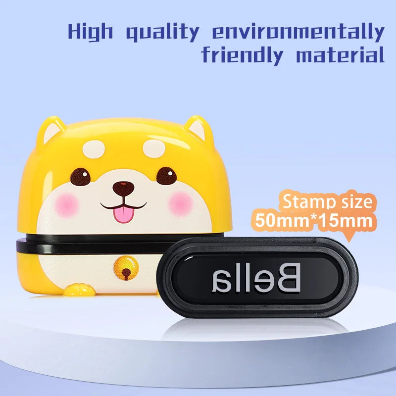 Black/Blue/Red/White Customized Name Stamp Paints Personal Student Baby Engraved Waterproof Non-Fading Kindergarten Name Seal