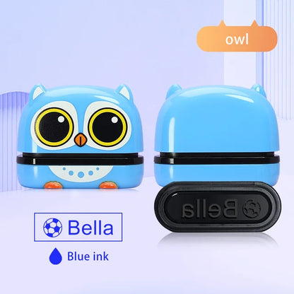 Black/Blue/Red/White Customized Name Stamp Paints Personal Student Baby Engraved Waterproof Non-Fading Kindergarten Name Seal