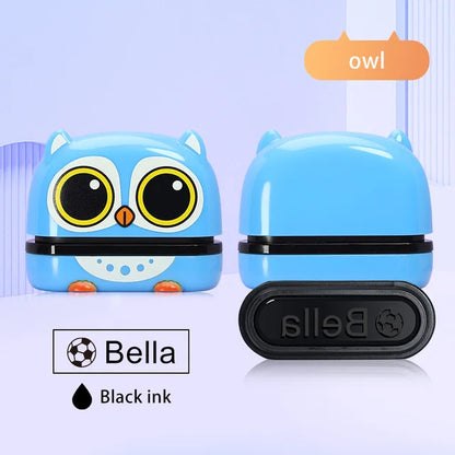 Black/Blue/Red/White Customized Name Stamp Paints Personal Student Baby Engraved Waterproof Non-Fading Kindergarten Name Seal